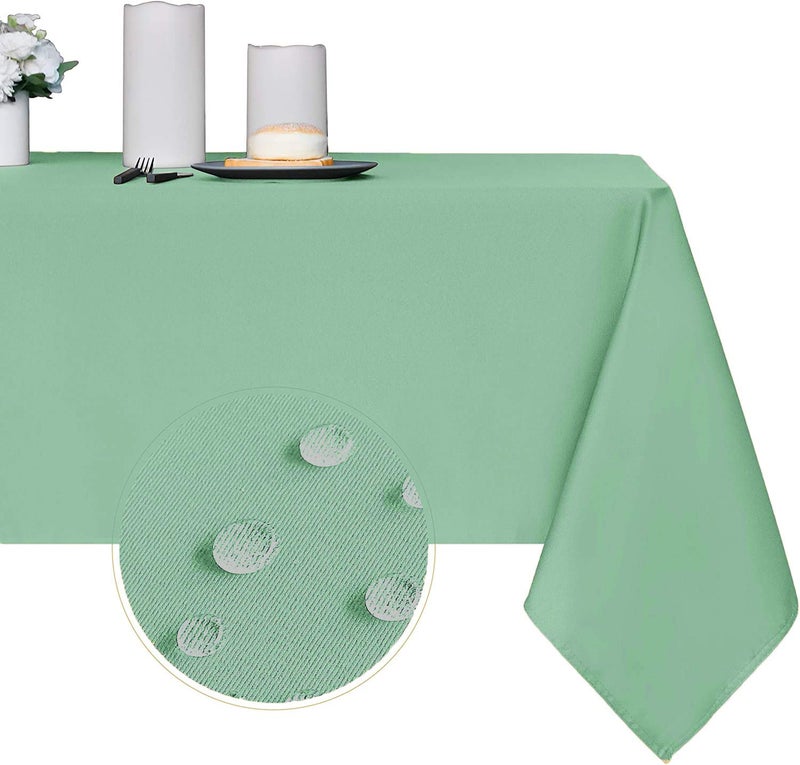 Obstal 210GSM Rectangle Table Cloth - Heavy Duty Water Proof Microfiber Tablecloth, Decorative Fabric Table Cover for Outdoor and Indoor Use (Mint Green,60 x 84 Inch) - Image 1
